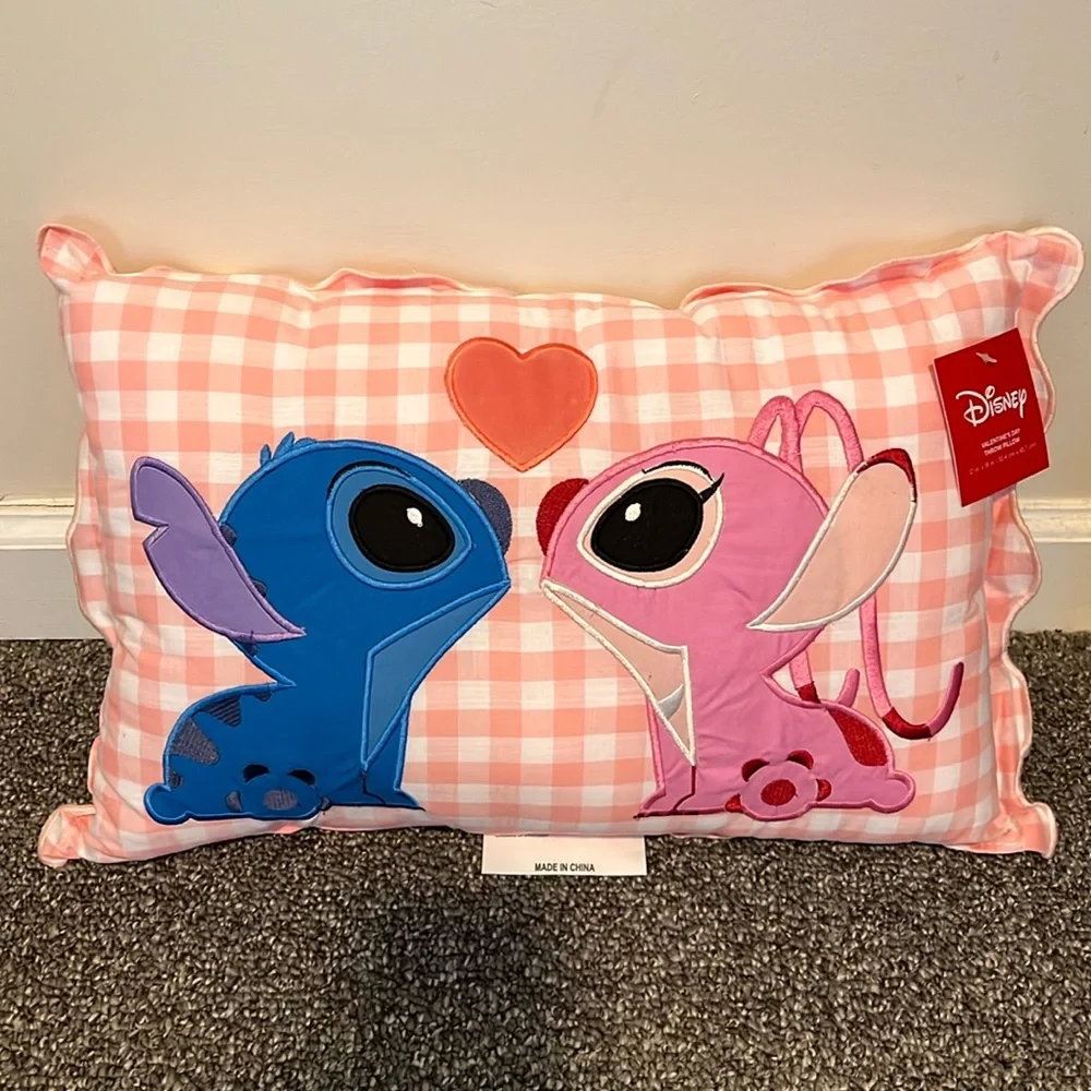 Stitch and Angel gingham pillow